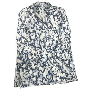 Tyler Boe Women’s Blue & White Split Side Costal Lightweight Tunic In Size XS